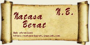 Nataša Berat vizit kartica